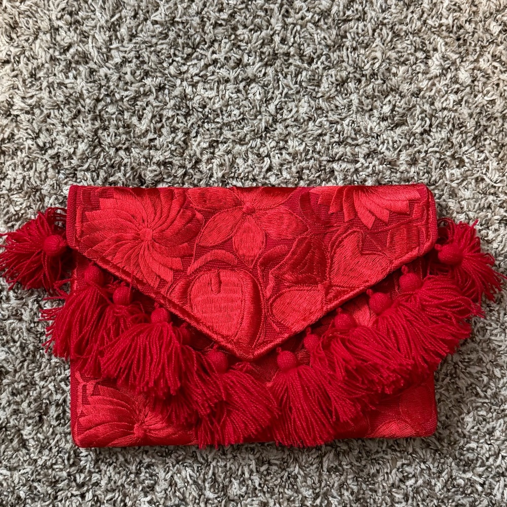 Red Tassel Clutch